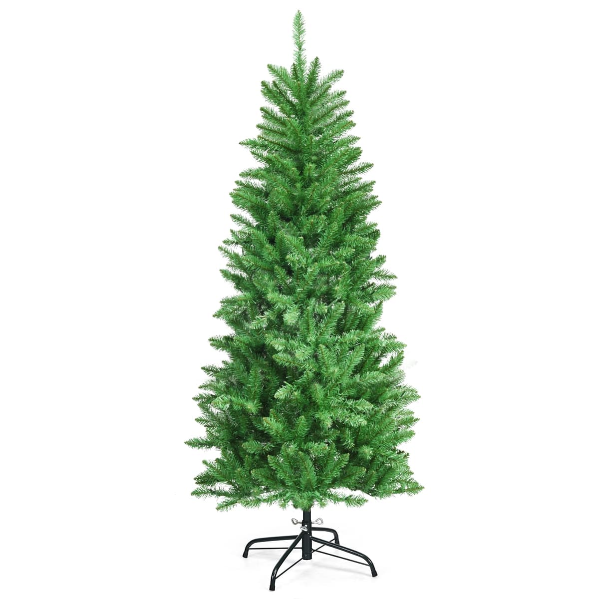 CostwaySapin de Noël Artificiel 150cm avec Lumières Blanc Chaud 300 Branches Support en Fer Robuste