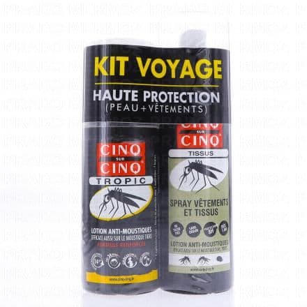 CINQ SUR CINQ Tropic Kit Voyage Haute Protection Anti-Moustique Spray Vêtements et Lotion